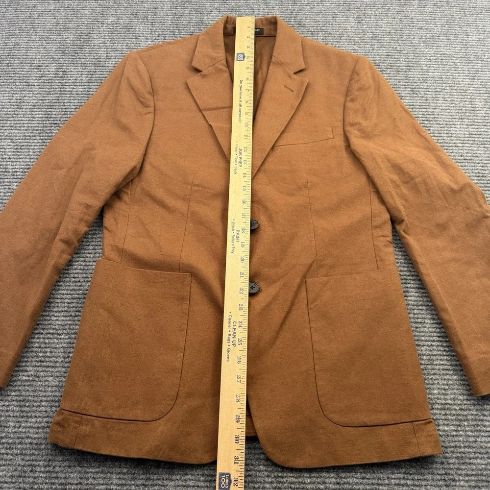 Banana‎ Republic Linen Blend Blazer Men's 38 Short Chocolate Brown Two Button